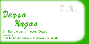 dezso magos business card